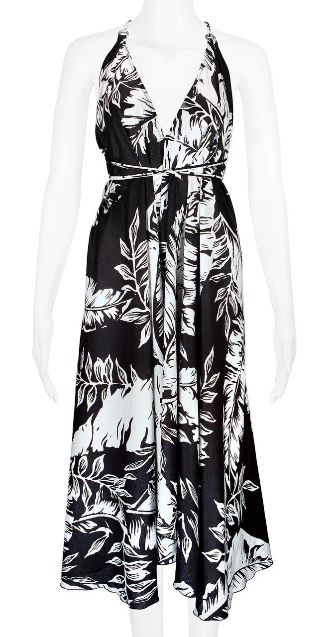 Robin Ruth® Maxi Dress: Monochrome Leaf