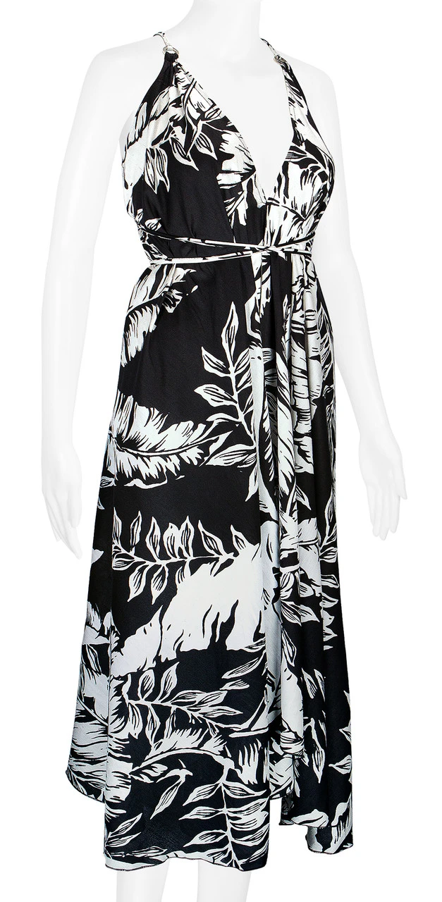 Robin Ruth® Maxi Dress: Monochrome Leaf - Image 3