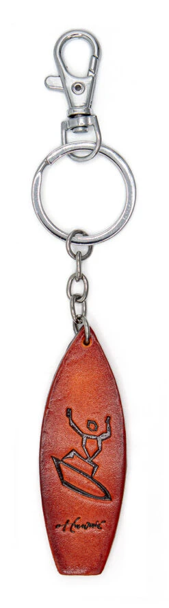 Leather Keyring - Surfboard: Surfer