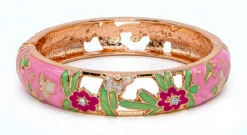 Large Island Bangle - Flower Design: Pink
