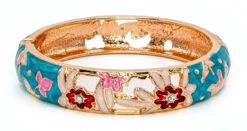 Large Island Bangle - Flower Design: Turquoise