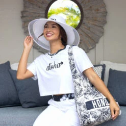 Island Design Collection Crop Tee: White