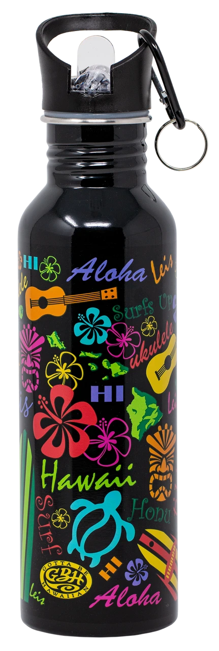 Stainless Steel Hydration Bottle 25oz By GBH: Words Of Hawaii