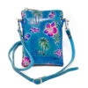 Passport Shoulder Bag: Blue Palm Pattern