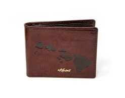 Mens Bifold Wallet - Hawaiian Islands: Dark