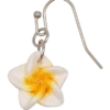 Small Plumeria Dangle Earrings: White