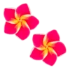 Medium Plumeria Stud Earrings: Pink