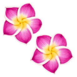 Medium Plumeria Stud Earrings: Purple