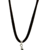 Plumeria Pendant On Corded Necklace: Blue