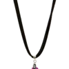 Plumeria Pendant On Corded Necklace: Purple