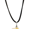 Plumeria Pendant On Corded Necklace: White