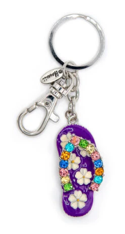 Island Bling Keyring - Flower Sandal: Purple