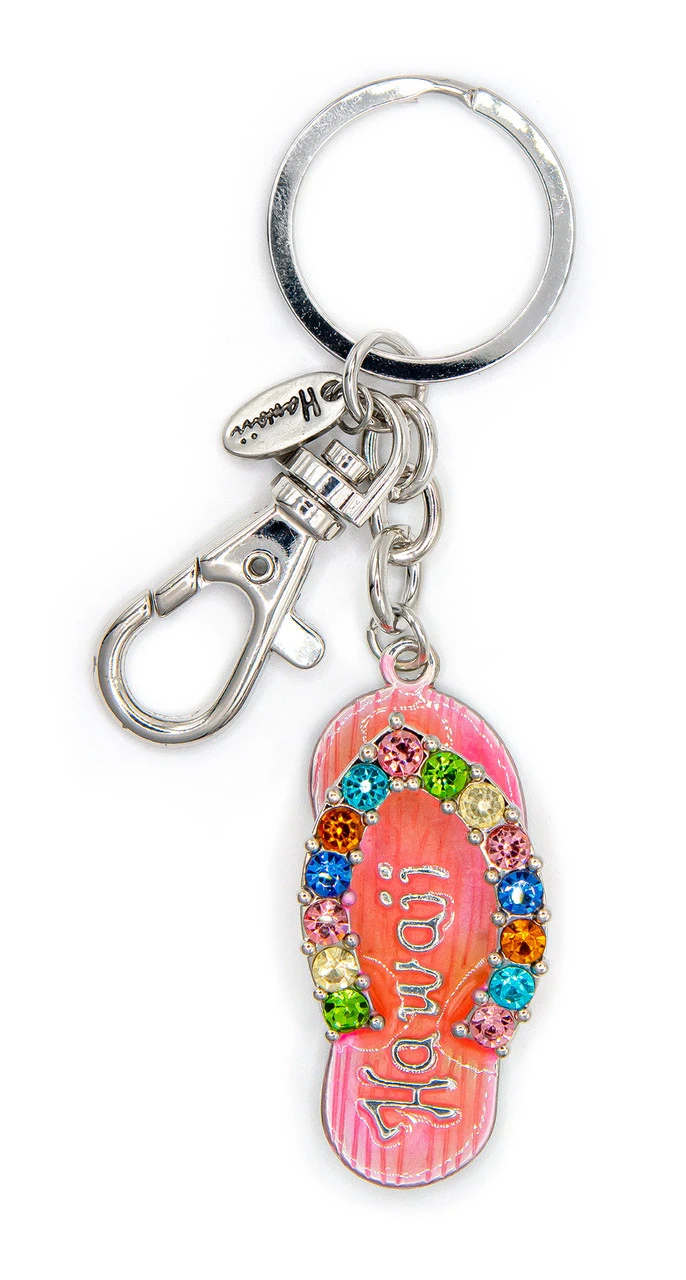 Island Bling Keyring - Hawaii Slipper: Pink