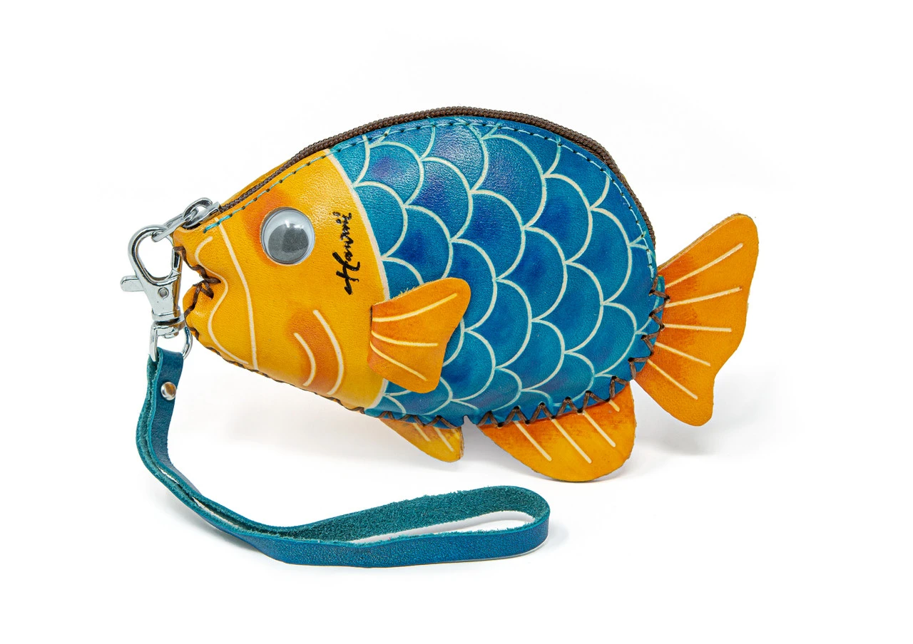 Small Animal Coin Holder: Blue Koi