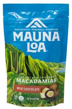 Mauna Loa Macadamia Stand Up Bag 8oz: Milk Chocolate