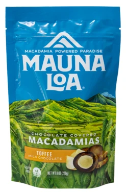 Mauna Loa Macadamia Stand Up Bag 8oz: Milk Chocolate Toffee