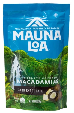 Mauna Loa Macadamia Stand Up Bag 8oz: Dark Chocolate