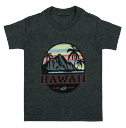 Hawaiian Performance Surfwear® Child's Tee - Tropical Sunset: Charcoal Heather