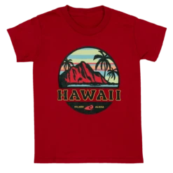 Hawaiian Performance Surfwear® Child's Tee - Tropical Sunset: Red
