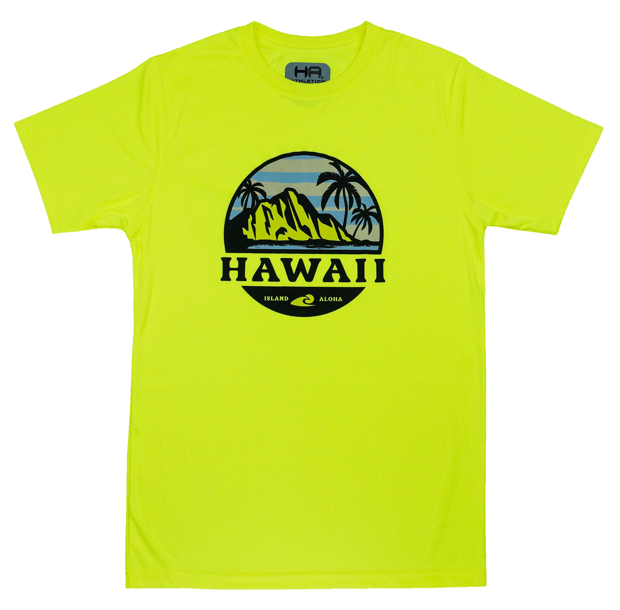 Hawaiian Athletics® Sports Tee - Tropical Sunset: Safety Yellow