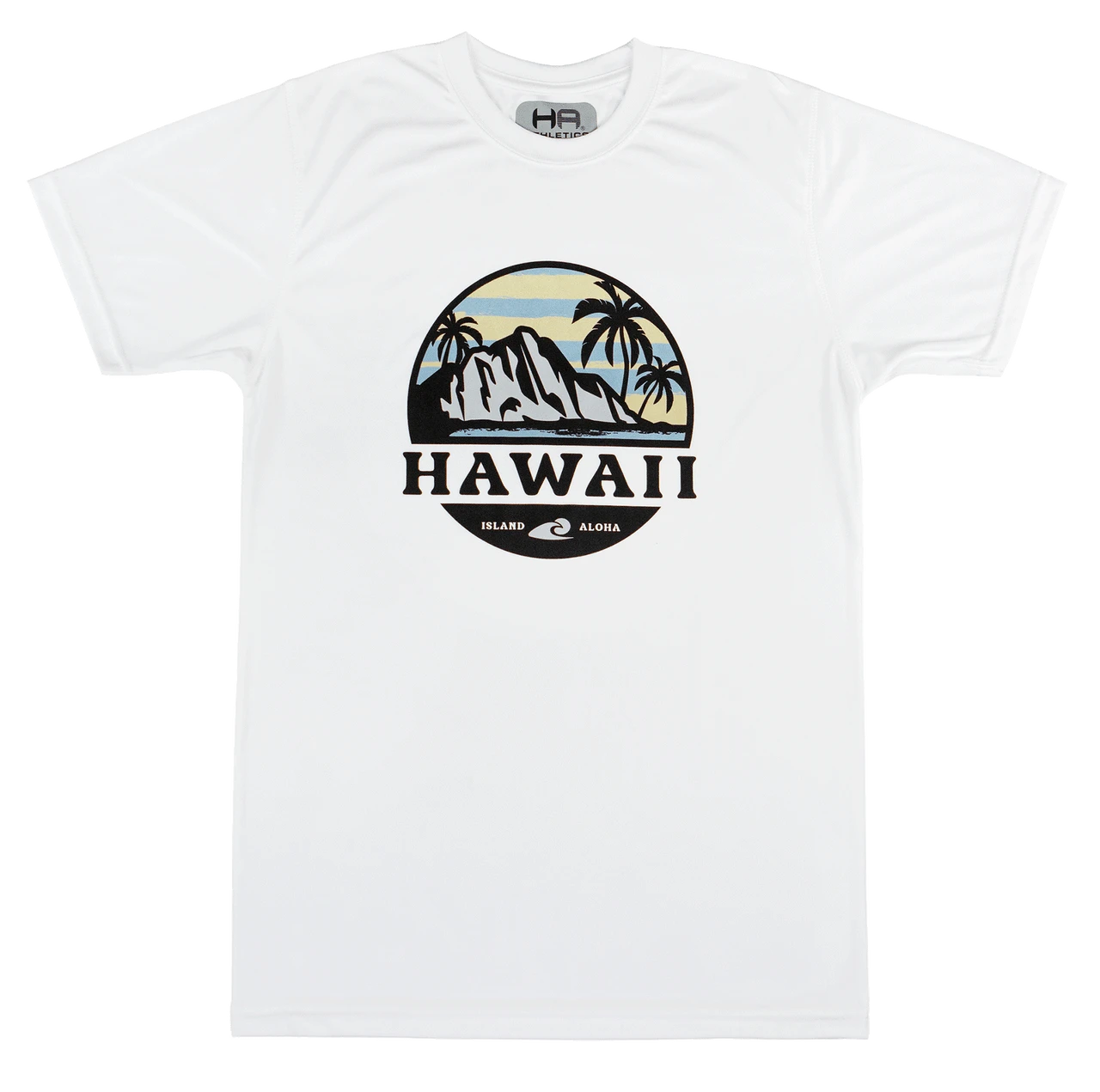 Hawaiian Athletics® Sports Tee - Tropical Sunset: White