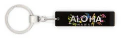 Island Life Keychain - Slim Series: Aloha Floral Black