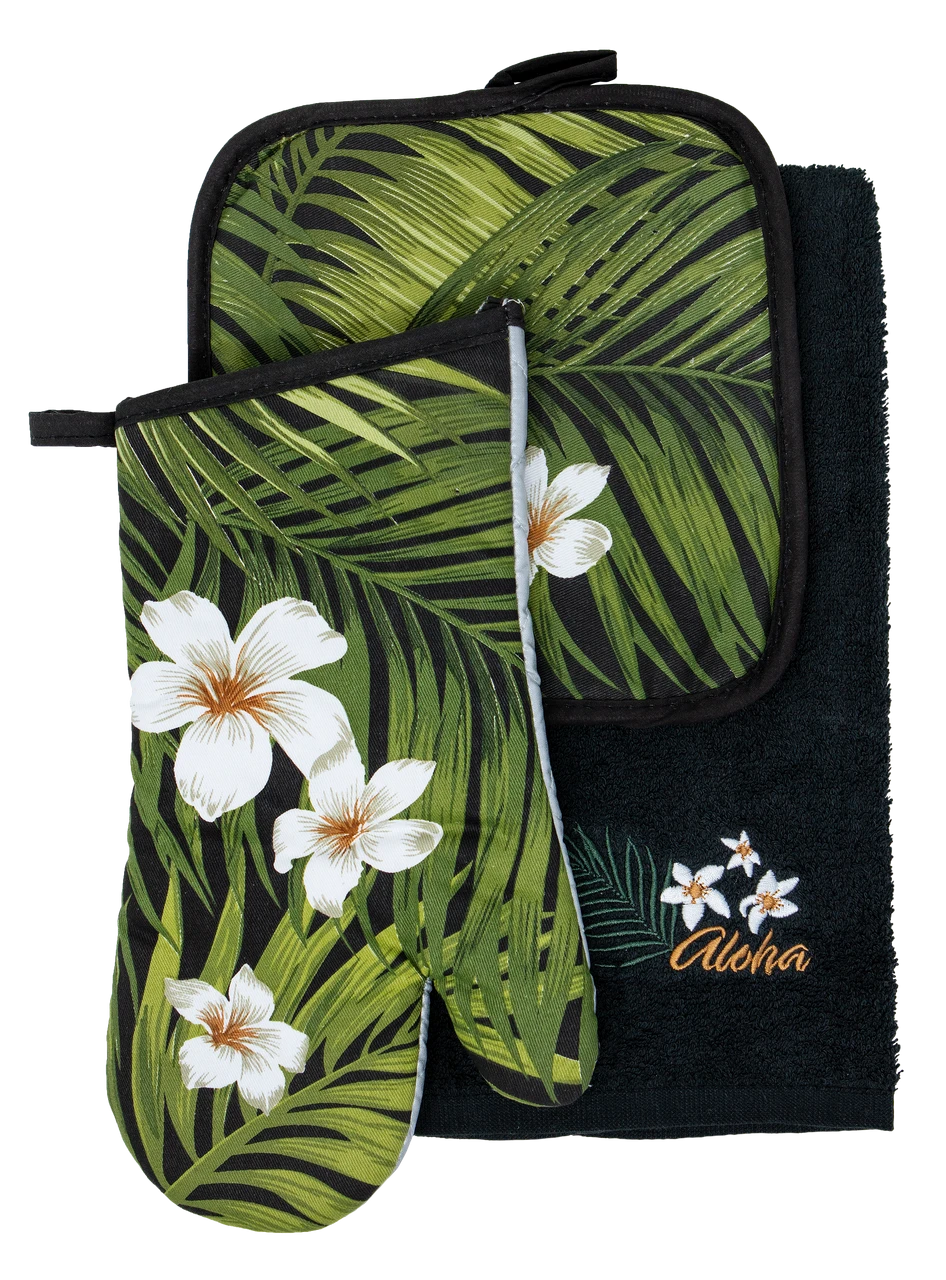 Hawaiian Design Premium Kitchen Set: Plumeria