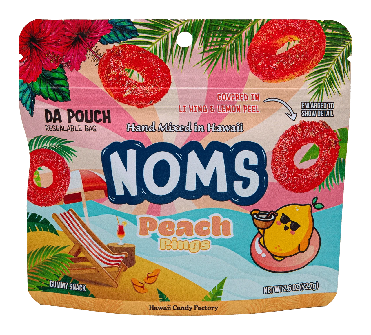NOMS Li Hing & Lemon Peel Candies: Peach Rings - Image 2