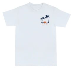 Crew Neck Tee - MAUI Seaside: White