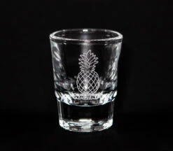 Island Collection Hawaiian Design Etched Shotglass: Pineapple