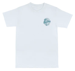 Crew Neck Tee - Sunny Aloha: White