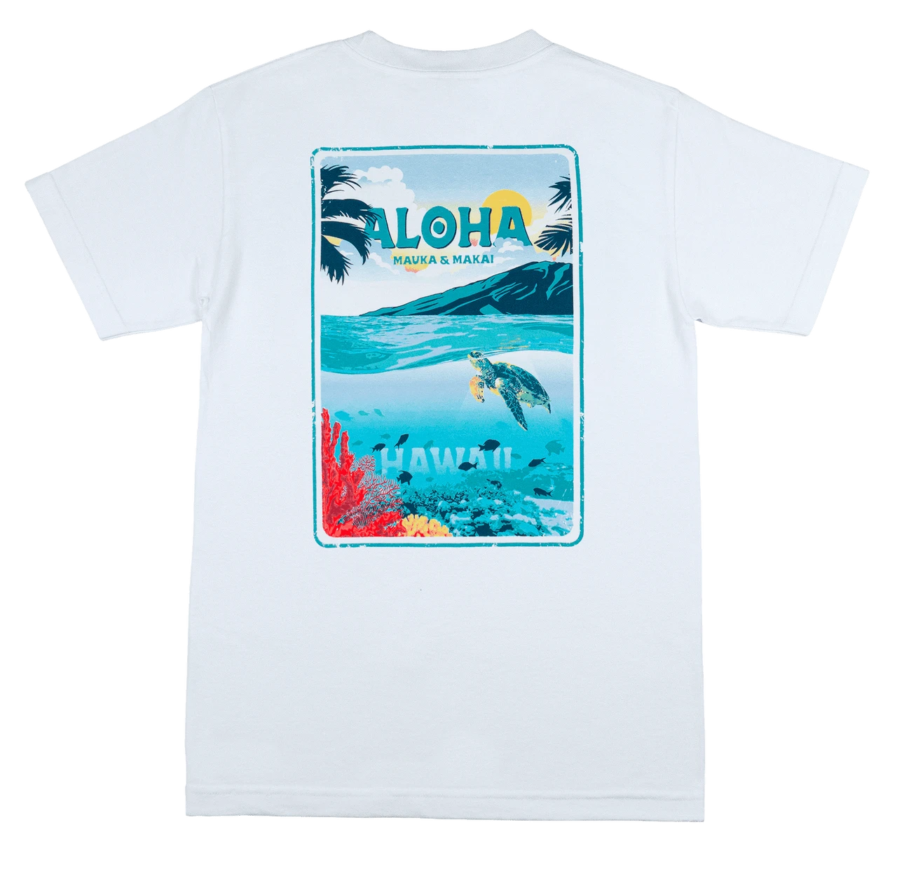 Crew Neck Tee - Ocean: White - Image 2