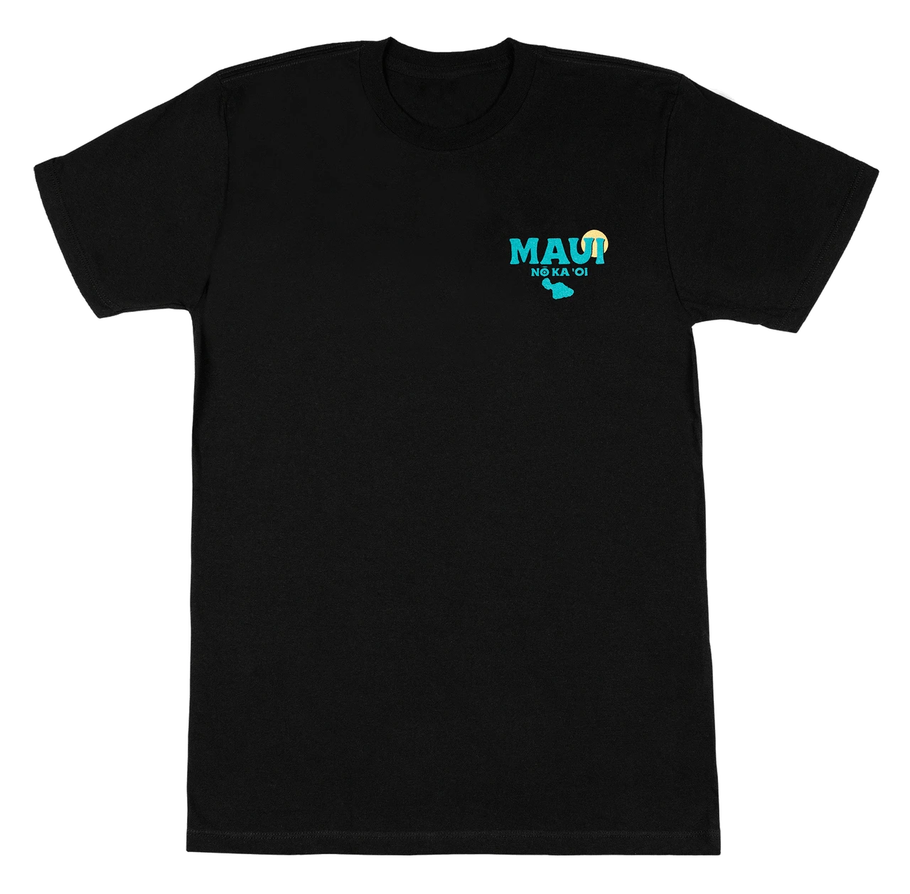 Crew Neck Tee - MAUI Ocean: Black