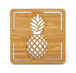 Tropical Bamboo Die-Cut Coaster: Pineapple