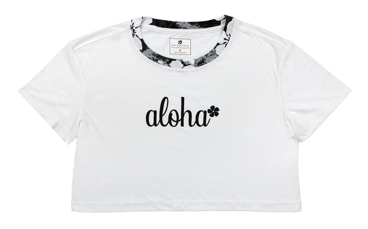 Island Design Collection Crop Tee: White - Image 2