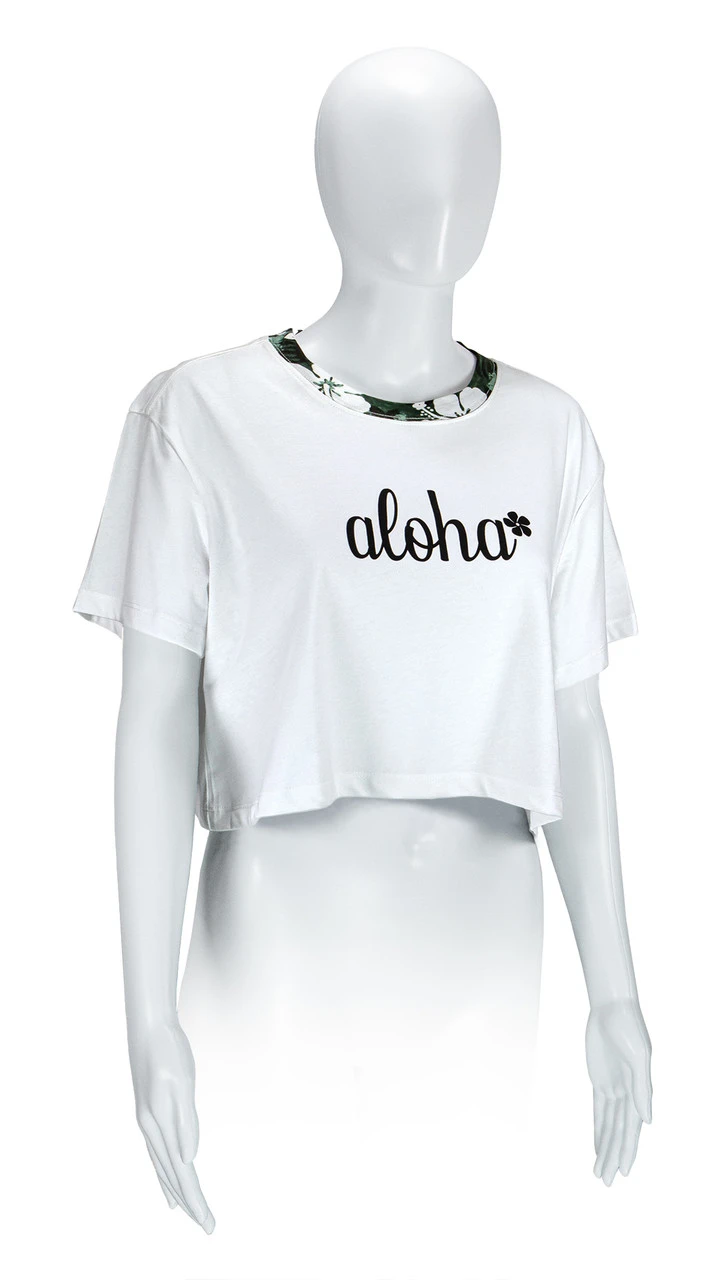 Island Design Collection Crop Tee: White - Image 4