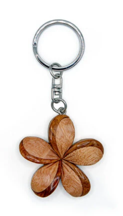 3D Wood Art Keyring - Plumeria