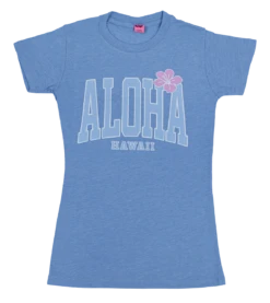 Island Girl® Surf Tee - Big Aloha: Blue Heather