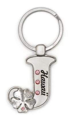 Island Girl® Rhinestone Keyring: J