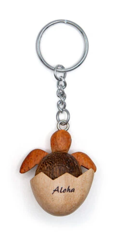 3D Wood Art Keyring - Hatching Honu