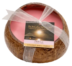 Medium Coconut Shell Soy Candle: Pikake Lei