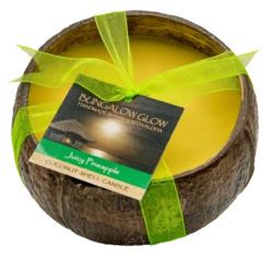 Medium Coconut Shell Soy Candle: Juicy Pineapple
