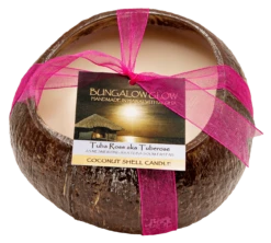Medium Coconut Shell Soy Candle: Tuberose