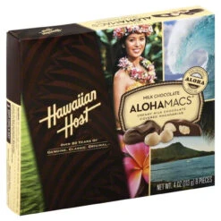 Hawaiian Host Aloha Macs Milk Chocolate 4 Oz
