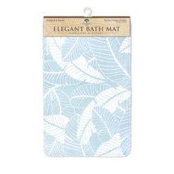 Island Plantations Bath Mat: Tropical Leaves Blue