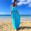 Napua Collection Ruffle Maxi Dress - Batik: Turquoise