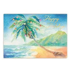 Deluxe Christmas Card Pack Of 12: Holiday On The Beach
