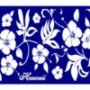 Large Velour Beach Towel: Blue Floral