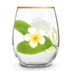 Holiday Coastal Stemless Wine Glass: Plumeria
