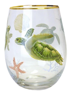 Coastal Stemless Wine Glass: Honu Voyage